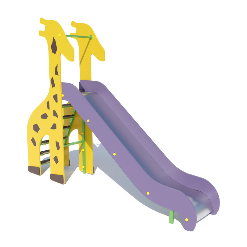 Гірка-спуск "Жираф" DIO506, 248, 55, 216, 82, Метал, фанера вологостійка, Ламінована фанера, Для вулиці, (Д) 248 см х (Ш) 55 см х (В) 216 см, 250